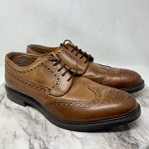 Stafford Wingtip Brown Leather Oxford Dress Shoes 8.5 Mens Classic Preppy Office